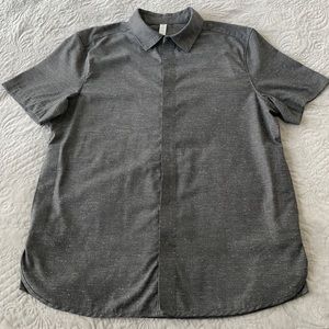 Lululemon Grey button-up short sleeve shirt